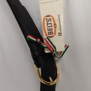 Stefano Piazza Black Leather Belt